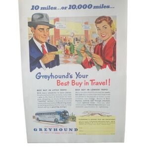 Vintage 1952 Greyhound Best Buy in Travel Ad Advertisement